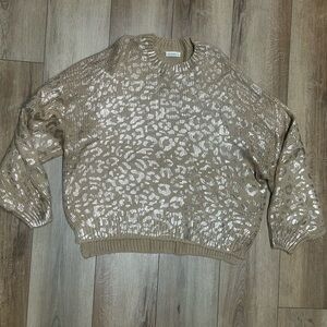 And The Why. Metallic Leopard Print Sweater small / medium